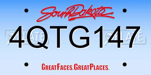 4QTG147 South Dakota License Plate