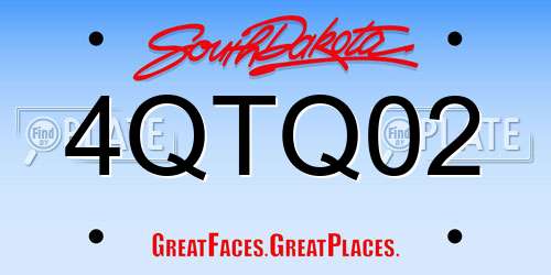 4QTQ02 South Dakota License Plate