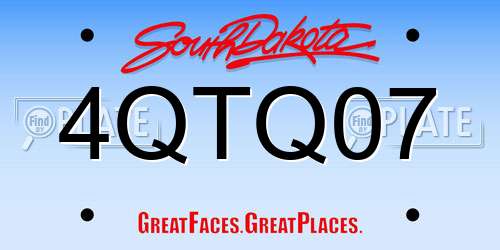 4QTQ07 South Dakota License Plate