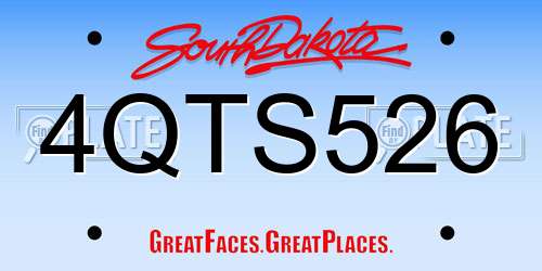 4QTS526 South Dakota License Plate