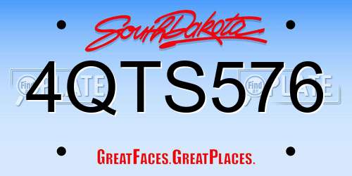 4QTS576 South Dakota License Plate