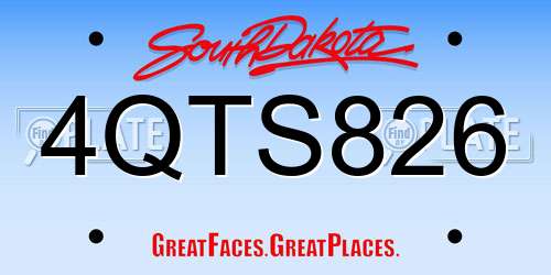 4QTS826 South Dakota License Plate