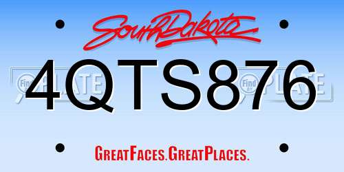 4QTS876 South Dakota License Plate