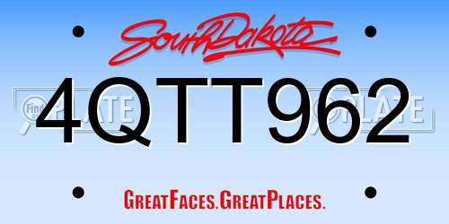 4QTT962 South Dakota License Plate