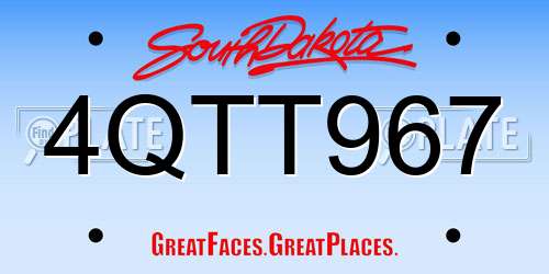 4QTT967 South Dakota License Plate