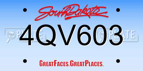 4QV603 South Dakota License Plate