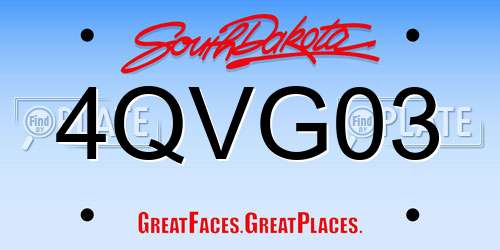 4QVG03 South Dakota License Plate