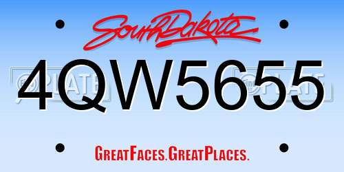 4QW5655 South Dakota License Plate
