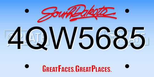 4QW5685 South Dakota License Plate