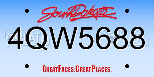 4QW5688 South Dakota License Plate