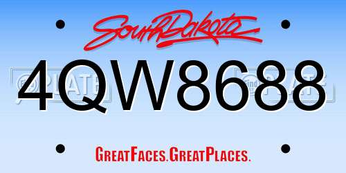 4QW8688 South Dakota License Plate