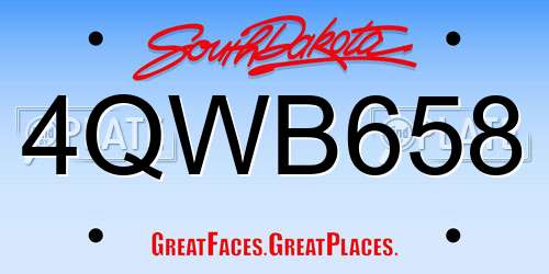 4QWB658 South Dakota License Plate
