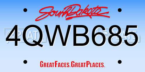 4QWB685 South Dakota License Plate
