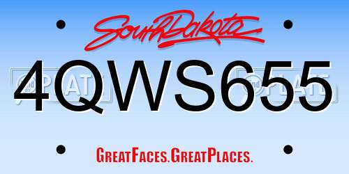 4QWS655 South Dakota License Plate