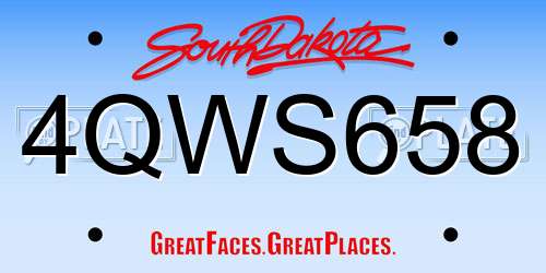 4QWS658 South Dakota License Plate