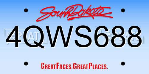 4QWS688 South Dakota License Plate
