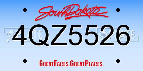4QZ5526 South Dakota License Plate