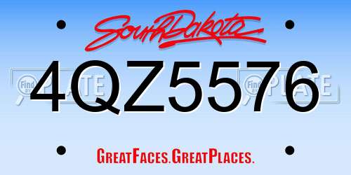 4QZ5576 South Dakota License Plate