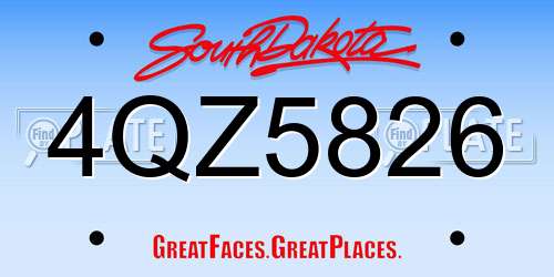 4QZ5826 South Dakota License Plate
