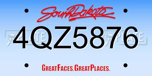 4QZ5876 South Dakota License Plate