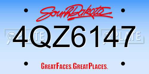 4QZ6147 South Dakota License Plate