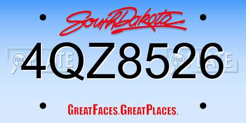 4QZ8526 South Dakota License Plate