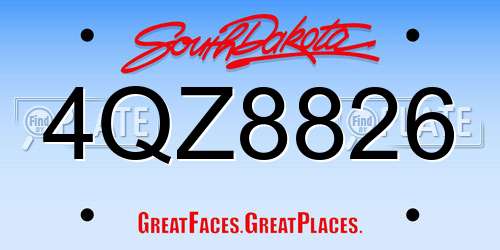 4QZ8826 South Dakota License Plate