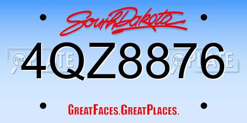 4QZ8876 South Dakota License Plate