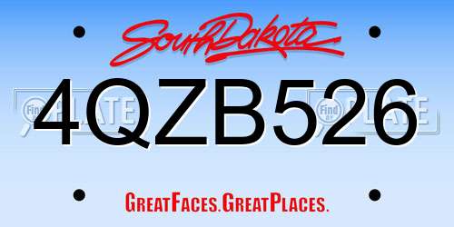 4QZB526 South Dakota License Plate