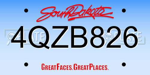 4QZB826 South Dakota License Plate