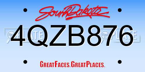 4QZB876 South Dakota License Plate