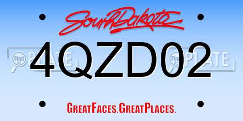4QZD02 South Dakota License Plate