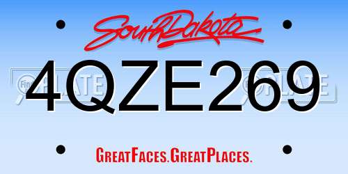 4QZE269 South Dakota License Plate