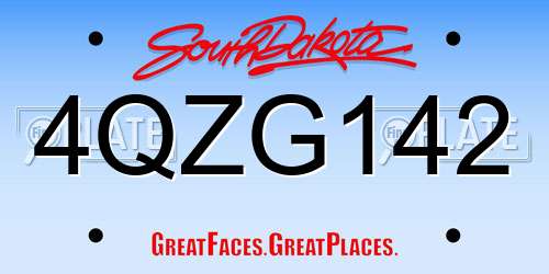 4QZG142 South Dakota License Plate