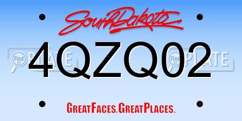 4QZQ02 South Dakota License Plate