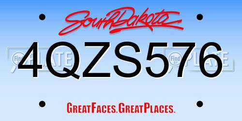 4QZS576 South Dakota License Plate