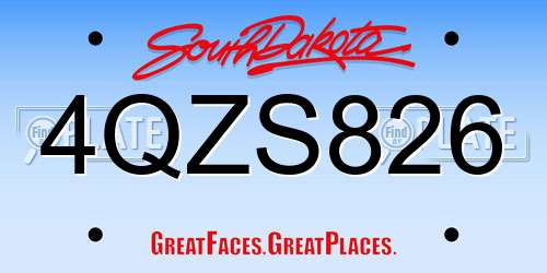 4QZS826 South Dakota License Plate