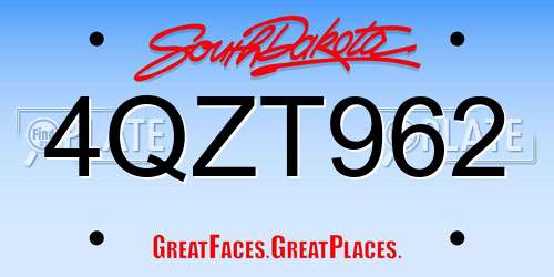 4QZT962 South Dakota License Plate