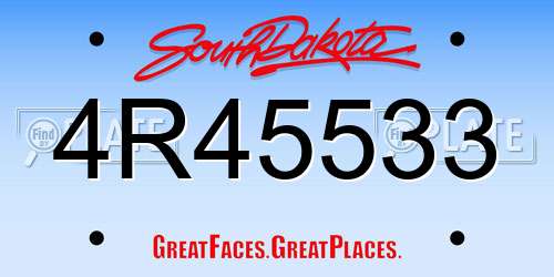 4R45533 South Dakota License Plate