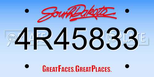 4R45833 South Dakota License Plate