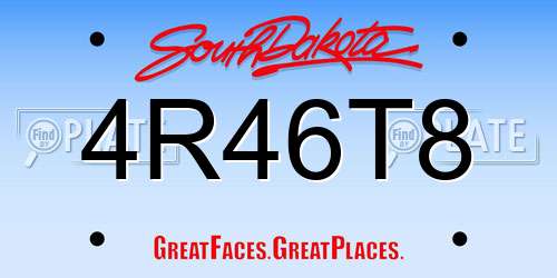 4R46T8 South Dakota License Plate