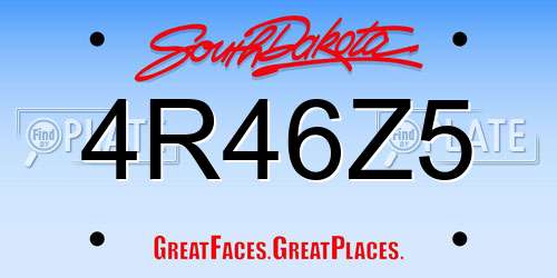 4R46Z5 South Dakota License Plate