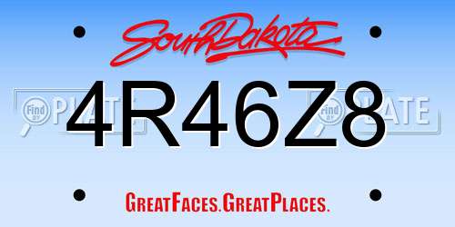 4R46Z8 South Dakota License Plate