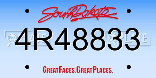 4R48833 South Dakota License Plate