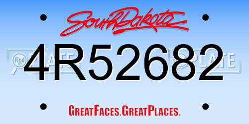 4R52682 South Dakota License Plate