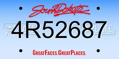 4R52687 South Dakota License Plate