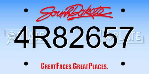 4R82657 South Dakota License Plate
