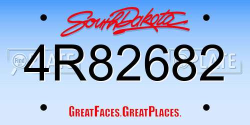 4R82682 South Dakota License Plate