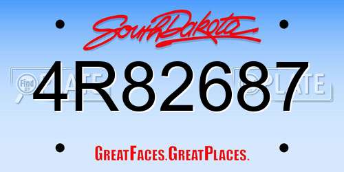 4R82687 South Dakota License Plate