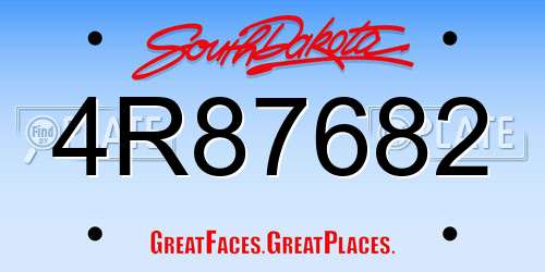 4R87682 South Dakota License Plate